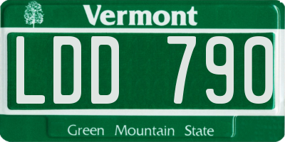 VT license plate LDD790