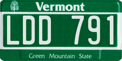 VT license plate LDD791