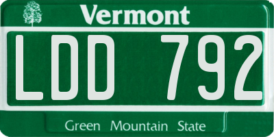 VT license plate LDD792