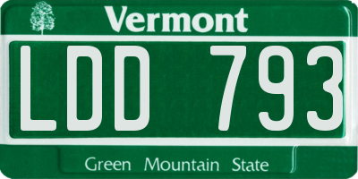 VT license plate LDD793