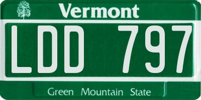 VT license plate LDD797