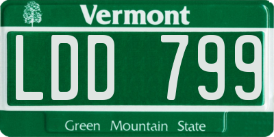 VT license plate LDD799