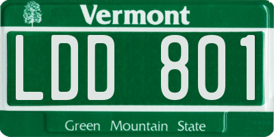 VT license plate LDD801