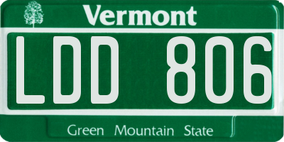 VT license plate LDD806