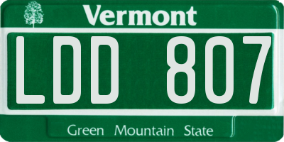 VT license plate LDD807