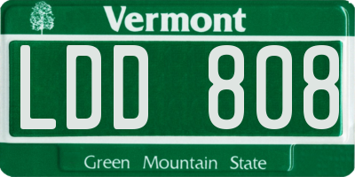 VT license plate LDD808