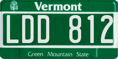 VT license plate LDD812