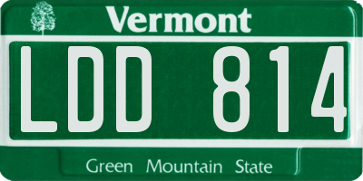 VT license plate LDD814