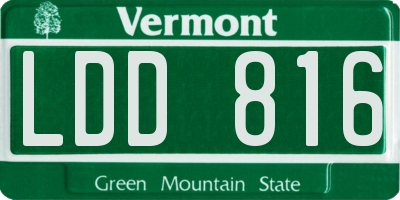 VT license plate LDD816