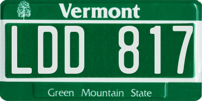 VT license plate LDD817