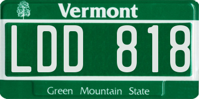 VT license plate LDD818