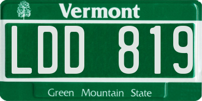 VT license plate LDD819