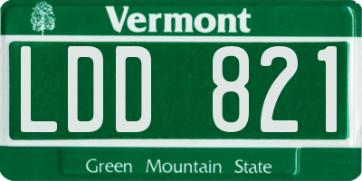 VT license plate LDD821