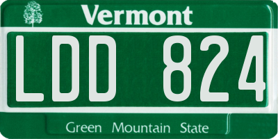 VT license plate LDD824