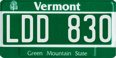 VT license plate LDD830