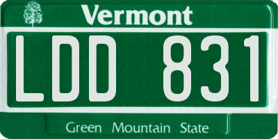 VT license plate LDD831