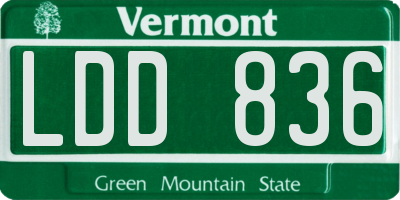 VT license plate LDD836
