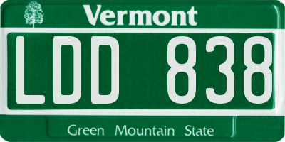 VT license plate LDD838