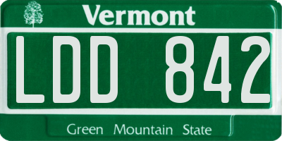 VT license plate LDD842