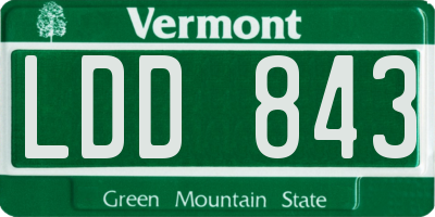 VT license plate LDD843