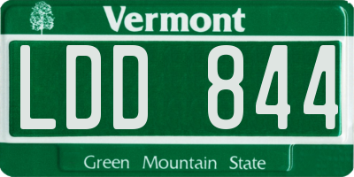 VT license plate LDD844