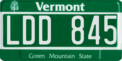 VT license plate LDD845