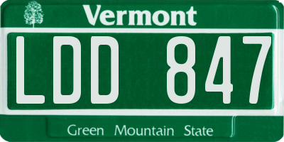 VT license plate LDD847