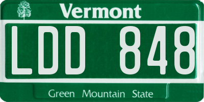 VT license plate LDD848