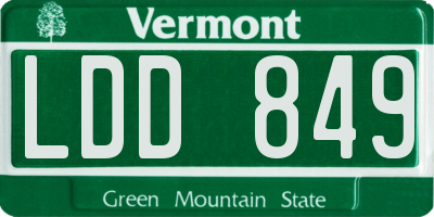 VT license plate LDD849