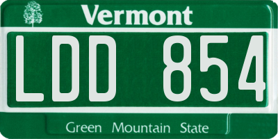 VT license plate LDD854