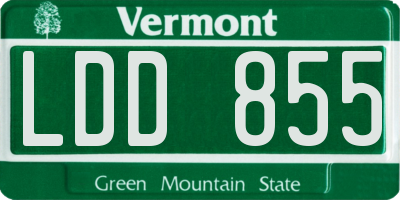 VT license plate LDD855