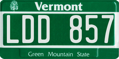VT license plate LDD857