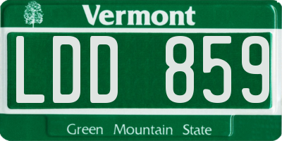 VT license plate LDD859