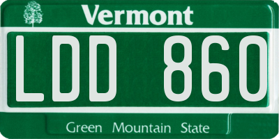 VT license plate LDD860