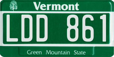 VT license plate LDD861
