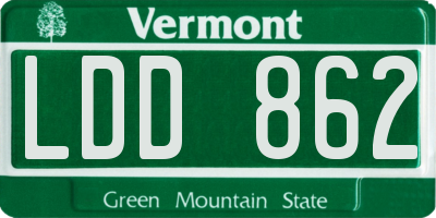 VT license plate LDD862