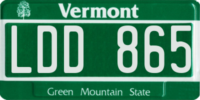 VT license plate LDD865