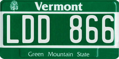 VT license plate LDD866