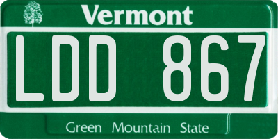 VT license plate LDD867