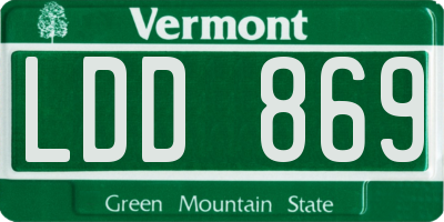 VT license plate LDD869