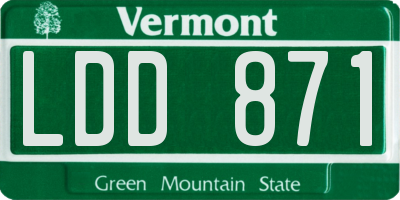 VT license plate LDD871