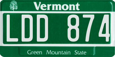 VT license plate LDD874