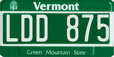 VT license plate LDD875