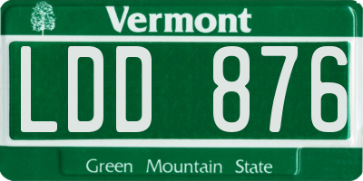 VT license plate LDD876