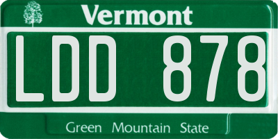 VT license plate LDD878
