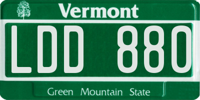 VT license plate LDD880