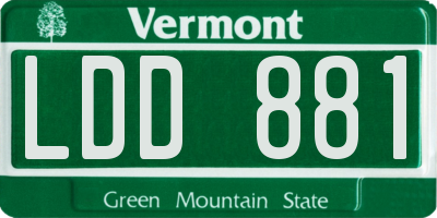VT license plate LDD881
