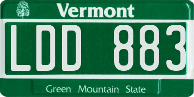 VT license plate LDD883