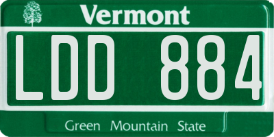 VT license plate LDD884