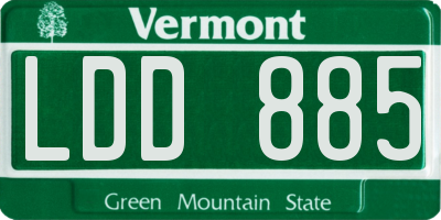 VT license plate LDD885